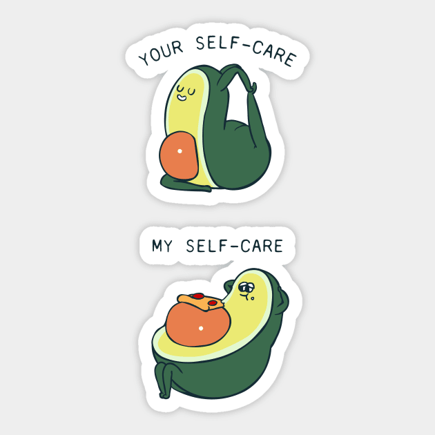 Self Care Avocado Sticker by huebucket